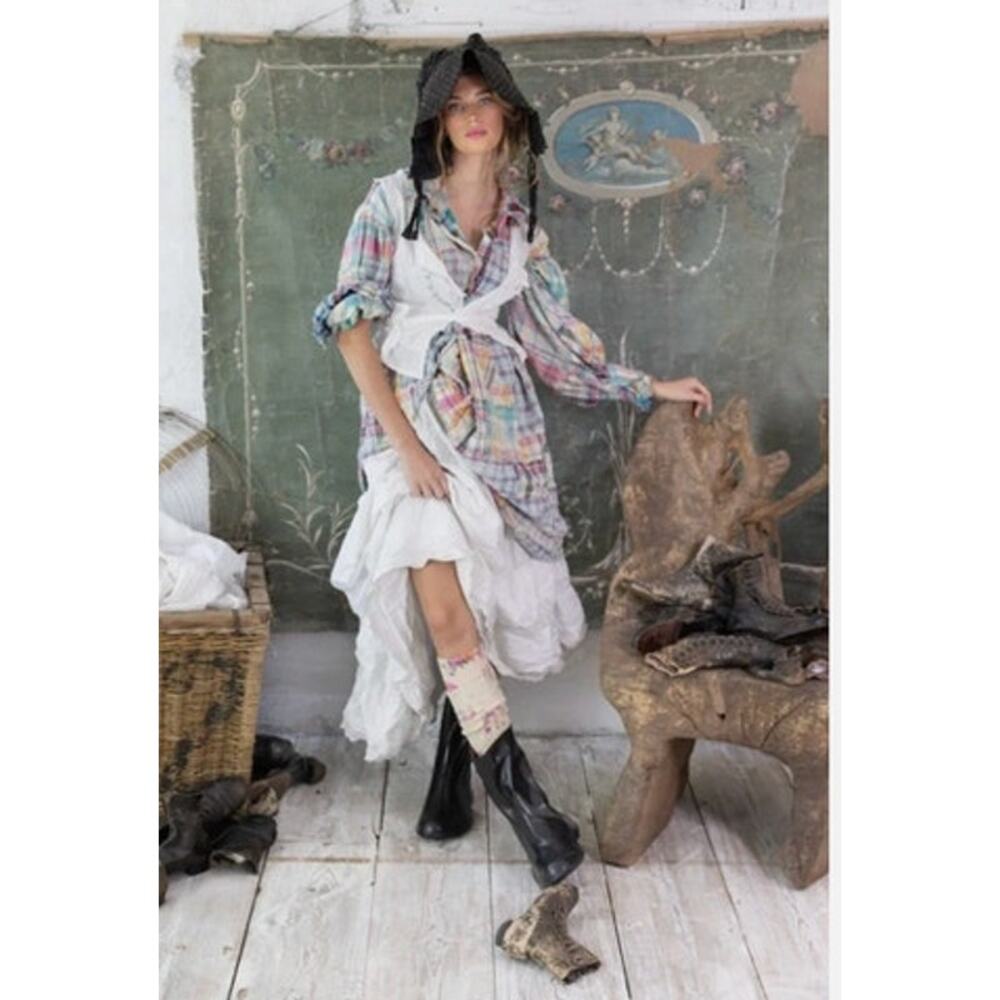 MAGNOLIA PEARL OS Madras Rainbow Patchwork Tora Dress